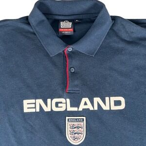 England National Football Team Admiral Mens Polo XL Navy Blue Three Lions Soccer